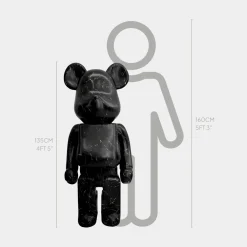 Statues & Sculptures Floor Standing|Animals-Aero Bear 135cm Black Resin Indoor Sculpture
