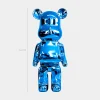 Statues & Sculptures Table Top|Floor Standing-Aero Bear 50cm Blue Resin Indoor Sculpture