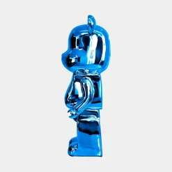 Statues & Sculptures Table Top|Floor Standing-Aero Bear 50cm Blue Resin Indoor Sculpture