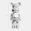 Statues & Sculptures Table Top|Floor Standing-Aero Bear 50cm Chrome Resin Indoor Sculpture