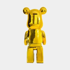 Statues & Sculptures Table Top|Floor Standing-Aero Bear 50cm Gold Resin Indoor Sculpture