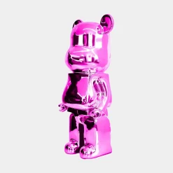 Statues & Sculptures Table Top|Floor Standing-Aero Bear 50cm Pink Resin Indoor Sculpture