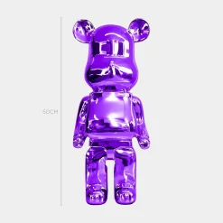 Statues & Sculptures Table Top|Floor Standing-Aero Bear 50cm Purple Resin Indoor Sculpture