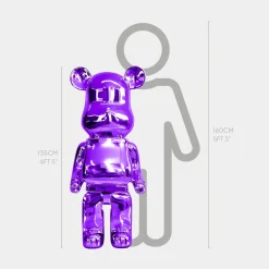 Statues & Sculptures Floor Standing|Animals-Aero Bear 135cm Purple Resin Indoor Sculpture