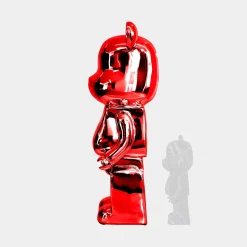 Statues & Sculptures Floor Standing|Animals-Aero Bear 135cm Red Resin Indoor Sculpture