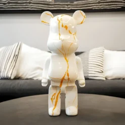 Statues & Sculptures Table Top|Floor Standing-Aero Bear 50cm White Resin Indoor Sculpture