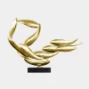 Statues & Sculptures Table Top|Abstract-Aero Stream 50cm Gold Metal Indoor Sculpture