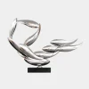 Statues & Sculptures Table Top|Abstract-Aero Stream 50cm Silver Metal Indoor Sculpture
