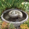 Statues & Sculptures Water Features-Ammonite Fossil Stone Garden Water Feature