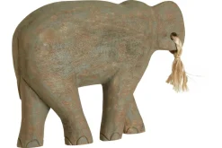 Statues & Sculptures Table Top|Animals-Ancient Elephant 31cm Wood Indoor Statue