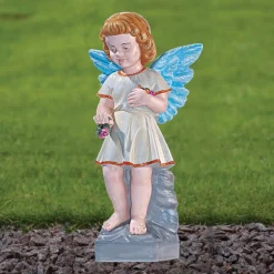 Statues & Sculptures Angel-Angel Figurine 29cm Marble Resin Garden Statue