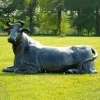 Statues & Sculptures Farm-Angus Cow Life-Size Bronze Metal Garden Statue