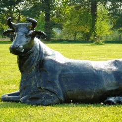 Statues & Sculptures Farm-Angus Cow Life-Size Bronze Metal Garden Statue