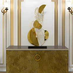 Statues & Sculptures Table Top|Floor Standing-Arc Aeon 93cm Gold Metal Indoor Sculpture