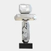 Statues & Sculptures Table Top|Floor Standing-Astrolith 89cm Silver Metal Indoor Sculpture v3