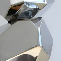 Statues & Sculptures Table Top|Floor Standing-Astrolith 90cm Silver Metal Indoor Sculpture v1