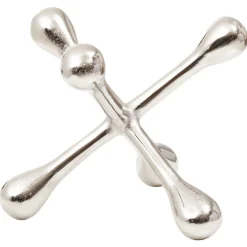 Statues & Sculptures Table Top|Abstract-Atomic Bloom 14cm Silver Metal Indoor Sculpture