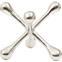 Statues & Sculptures Table Top|Abstract-Atomic Bloom 14cm Silver Metal Indoor Sculpture