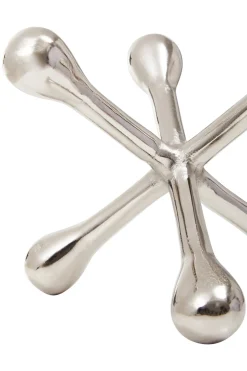 Statues & Sculptures Table Top|Abstract-Atomic Bloom 14cm Silver Metal Indoor Sculpture