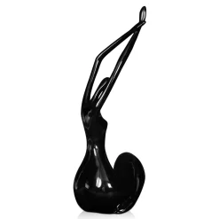 Statues & Sculptures Figurative|Table Top-Awakened Grace 32cm Black Resin Indoor Sculpture