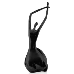 Statues & Sculptures Figurative|Table Top-Awakened Grace 54cm Black Resin Indoor Sculpture