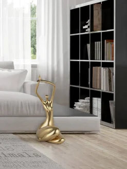 Statues & Sculptures Figurative|Table Top-Awakened Grace 54cm Gold Resin Indoor Sculpture