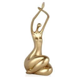 Statues & Sculptures Table Top|Figurative-Awakened Grace 32cm Gold Resin Indoor Sculpture