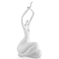 Statues & Sculptures Figurative|Table Top-Awakened Grace 54cm White Resin Indoor Sculpture