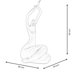 Statues & Sculptures Figurative|Table Top-Awakened Grace 54cm White Resin Indoor Sculpture