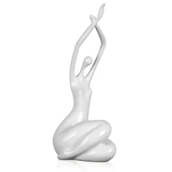 Statues & Sculptures Figurative|Table Top-Awakened Grace 32cm White Resin Indoor Sculpture