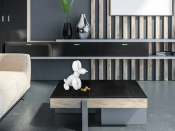 Statues & Sculptures Table Top|Floor Standing-Balloon Dog & Bone 28cm White Resin Indoor Sculpture