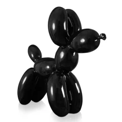 Statues & Sculptures Table Top|Floor Standing-Balloon Dog 46cm Black Resin Indoor Sculpture