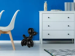 Statues & Sculptures Table Top|Floor Standing-Balloon Dog 46cm Black Resin Indoor Sculpture