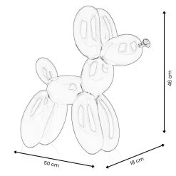 Statues & Sculptures Table Top|Floor Standing-Balloon Dog 46cm Black Resin Indoor Sculpture