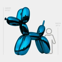 Statues & Sculptures Giant|Floor Standing-Balloon Dog 240cm Blue Fibreglass Indoor Sculpture