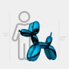 Statues & Sculptures Floor Standing|Balloon Dogs-Balloon Dog 100cm Blue Metal Garden Sculpture
