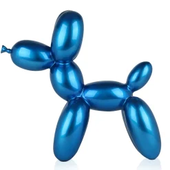 Statues & Sculptures Table Top|Floor Standing-Balloon Dog 46cm Blue Resin Indoor Sculpture