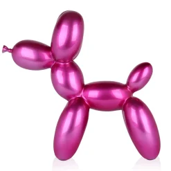Statues & Sculptures Table Top|Floor Standing-Balloon Dog 46cm Fuchsia Resin Indoor Sculpture