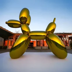 Statues & Sculptures Giant|Floor Standing-Balloon Dog 200cm Gold Fibreglass Indoor Sculpture