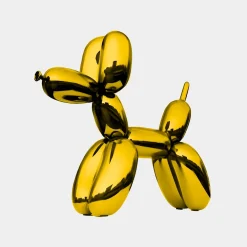 Statues & Sculptures Floor Standing|Animals-Balloon Dog 80cm Gold Fibreglass Indoor Sculpture