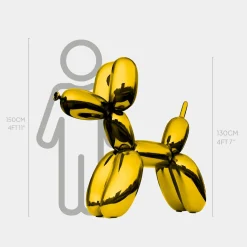 Statues & Sculptures Floor Standing|Balloon Dogs-Balloon Dog 130cm Gold Metal Garden Sculpture