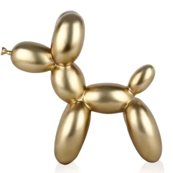 Statues & Sculptures Table Top|Floor Standing-Balloon Dog 46cm Gold Resin Indoor Sculpture