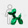 Statues & Sculptures Floor Standing|Balloon Dogs-Balloon Dog 100cm Green Metal Garden Sculpture