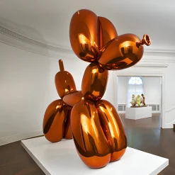 Statues & Sculptures Floor Standing|Balloon Dogs-Balloon Dog 130cm Orange Metal Garden Sculpture