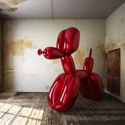 Statues & Sculptures Floor Standing|Balloon Dogs-Balloon Dog 80cm Red Fibreglass Indoor Sculpture