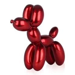 Statues & Sculptures Table Top|Floor Standing-Balloon Dog 46cm Red Resin Indoor Sculpture