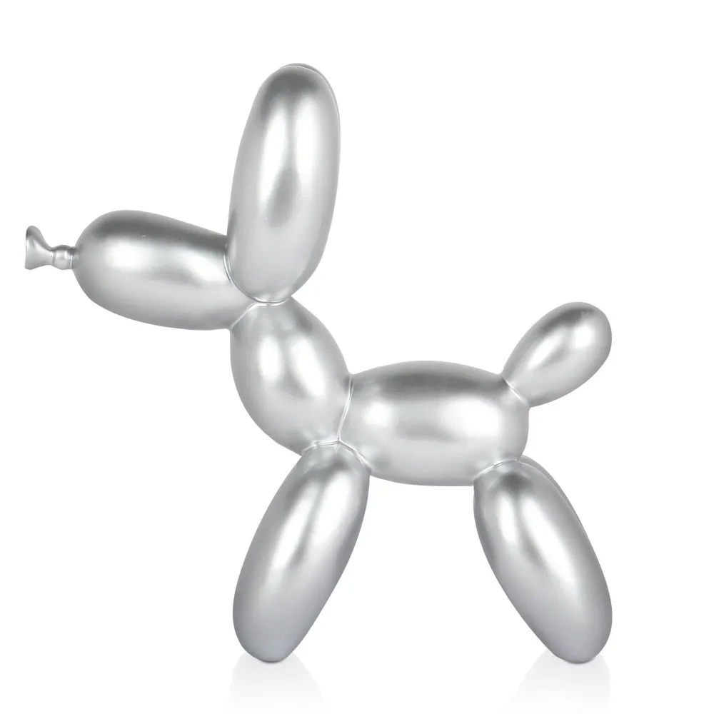 Statues & Sculptures Table Top|Balloon Dogs-Balloon Dog 27cm Silver Resin Indoor Sculpture