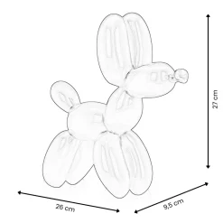 Statues & Sculptures Table Top|Balloon Dogs-Balloon Dog 27cm Silver Resin Indoor Sculpture