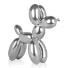 Statues & Sculptures Table Top|Floor Standing-Balloon Dog 46cm Silver Resin Indoor Sculpture