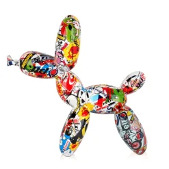 Statues & Sculptures Table Top|Graffiti-Balloon Dog 27cm Street Art Resin Indoor Sculpture